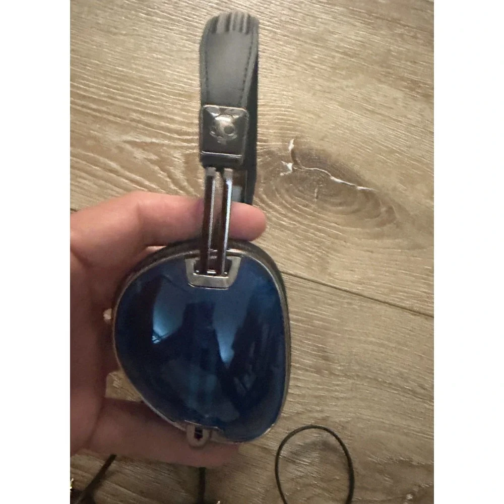Skullcandy Navigator On-Ear Headphones Polished Blue w/ Hard Case Tested